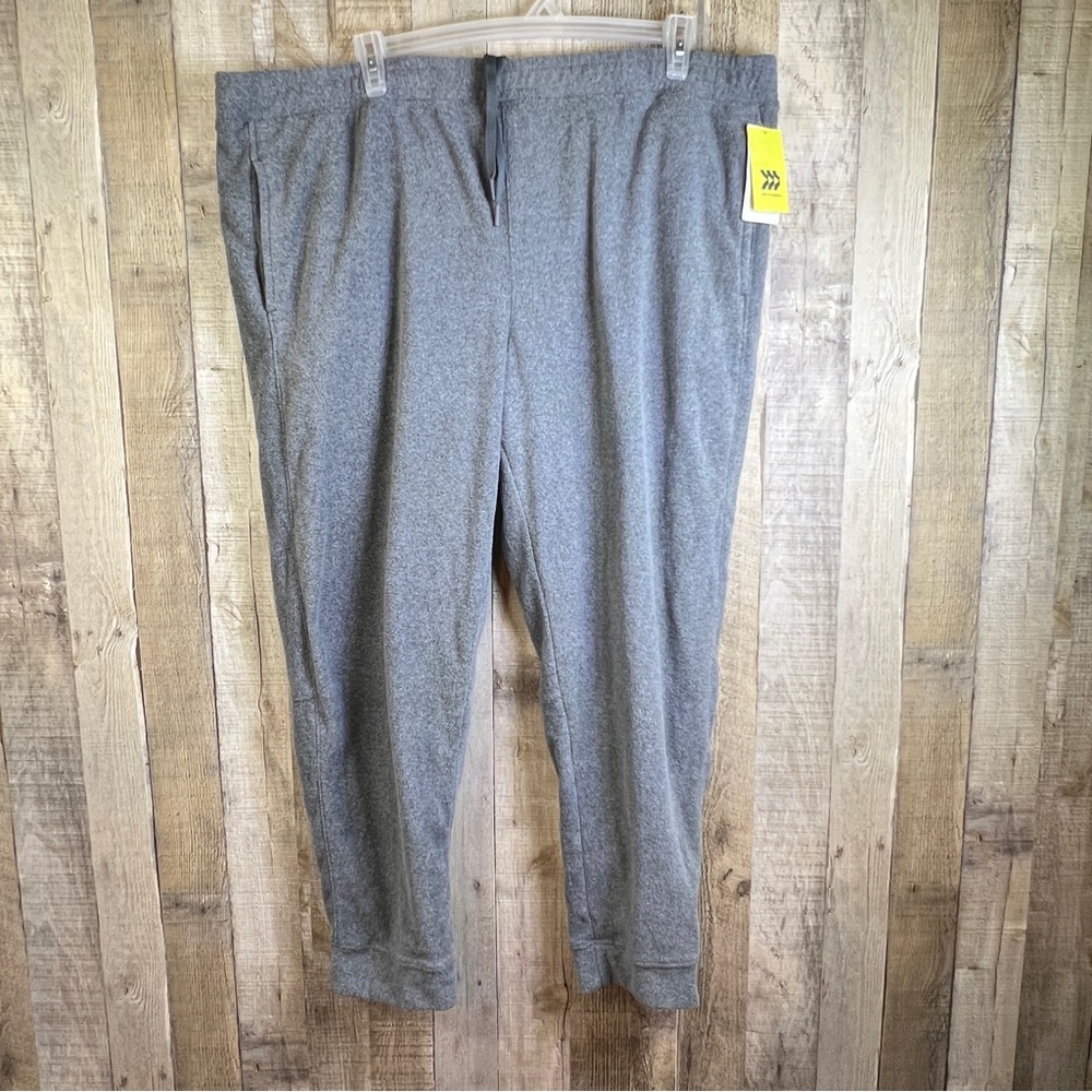 All in Motion XXL Gray MicroFleece Jogger w/Inside Stretch Drawstring Wa…